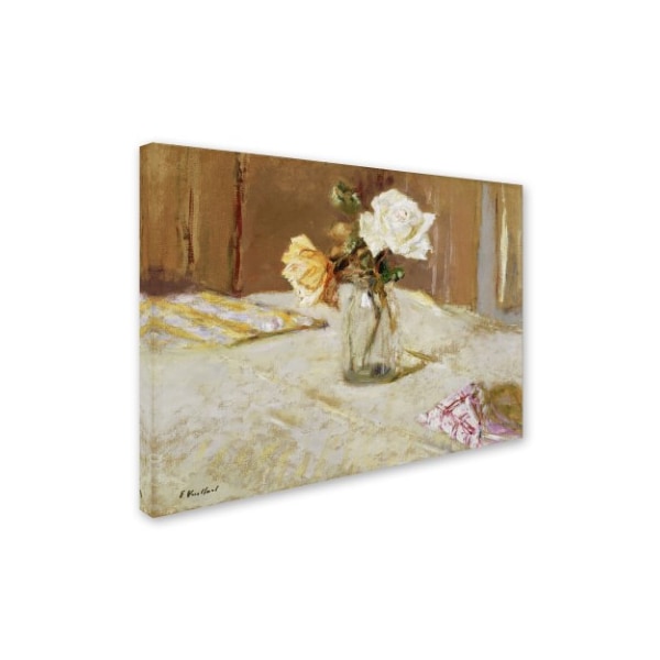 Edouard Vuillard 'Roses In A Glass Vase' Canvas Art,35x47